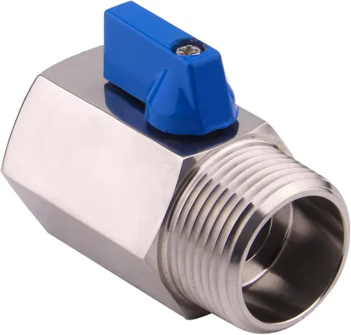 Vista 3 de DERNORD Válvula de bola de acero inoxidable Mini rosca NPT (1" hembra y macho)