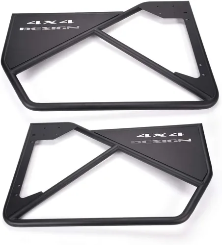 Vista 4 de Puerta de tubo, compatible con Jeep Wrangler JK Unlimited 07-18 4 puertas delanteras + traseras de acero puertas de tubo de acero negro