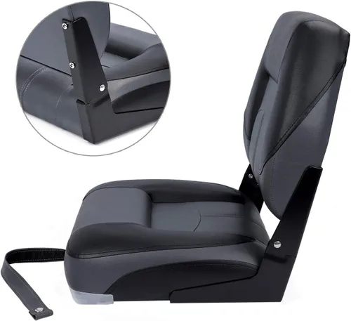 Vista 5 de NORTHCAPTAIN T1 Deluxe Asiento plegable para barco con respaldo bajo, tornillos de acero inoxidable incluidos