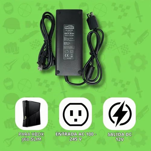 Vista 2 de Old Skool - Adaptador de corriente alterna compatible con Xbox 360 Slim