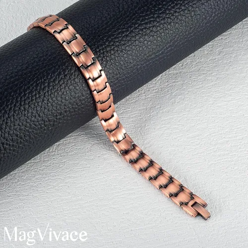 Vista 3 de MagVIVACE Tobillera de cobre puro para hombre, pulsera de tobillo magnética de 10 pulgadas con imanes, regalo de joyería (tobillera para hombre)