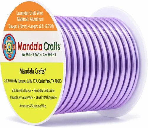 Vista 73 de Mandala Crafts - Alambre de aluminio anodizado de calibre 22 para hacer joyas - 137.2 m de alambre flexible surtido y coloreado - Doble para bonsái