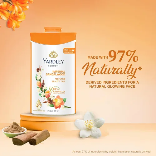 Vista 6 de Talco perfumado de Yardley con aroma a sándalo, de 250 g