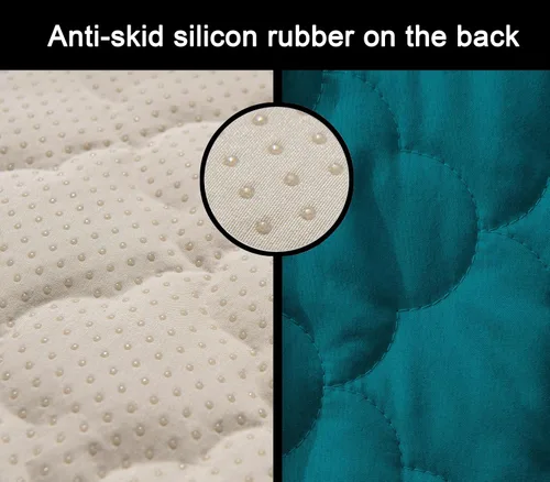 Vista 4 de CHHKON Funda de sofá 100% impermeable para proteger los muebles de las mascotas, con bolsillos laterales (azul pavo real, 23 pulgadas)