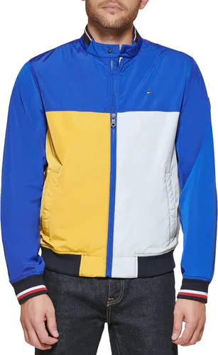 Vista 28 de Tommy Hilfiger Chaqueta bomber ligera Varsity de punto acanalado para hombre Verde militar
