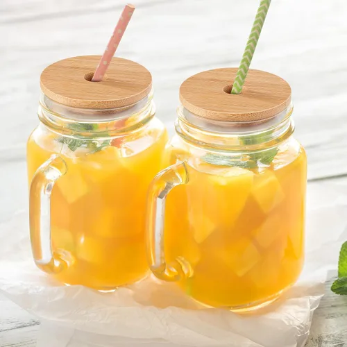 Vista 6 de 2 unids 8 unids Tarro de tapa de bambú Tarro Cubierta de sellado Cubiertas de bambú Tapa de botella para sellador de botellas de vidrio para sellar s