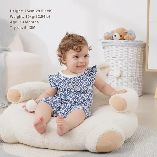 Vista 7 de Minicoco Enterizo de manga largacorta para bebés, niños y niñas, trajes de algodón de una sola pieza para niños pequeños