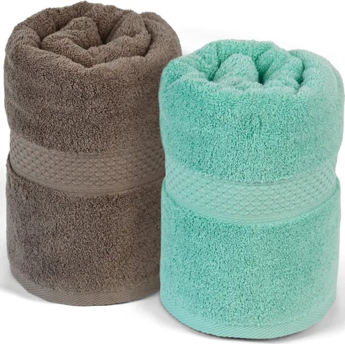 Vista 6 de Cleanbear Toallas de Baño Suaves Toallas de Ducha Juego de 2 con Colores Variados 100% Algodón Toallas de Baño para Hombres y Mujeres de Secado