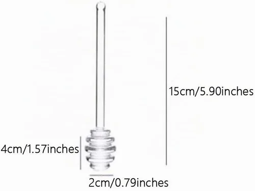 Vista 2 de Palitos de cristal para miel de miel, cucharas de miel de abeja, cuchara agitadora para herramientas duraderas de miel de cocina, 2