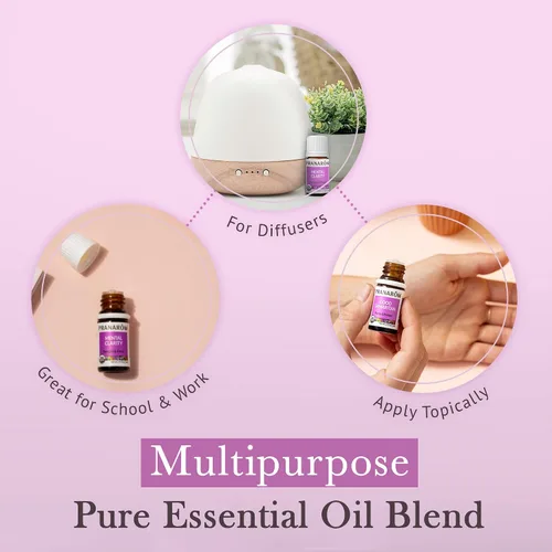 Vista 4 de Pranarom - Aceite esencial de claridad mental y enfoque, aceite esencial puro para difusores, aceite aromático revitalizante, lavanda, limón, menta