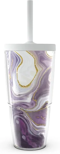 Vista 13 de Tervis Marble - Alexandrite hecho en Estados Unidos Vaso aislado de doble pared para viajes mantiene las bebidas frías y calientes, 16 onzas, Clásico