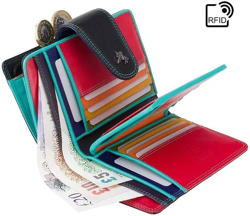 Vista 5 de SP31 Cartera plegable de cuero suave multicolor, Negro -, Billetera plegable