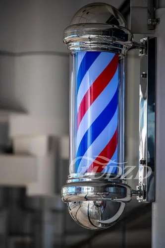 Vista 6 de Luz de poste de barbero de plata de 29 '' Plateado