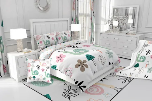 Vista 4 de Decoración de habitación kawaii, juego de funda de edredón arcoíris para niñas, tamaño individual, para niños y niños, lindo diseño de nubes
