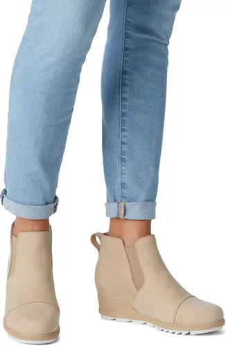 Vista 6 de Sorel - Botas cortas hasta el tobillo para mujer Evie, piel de ante impermeable, suela de cuña