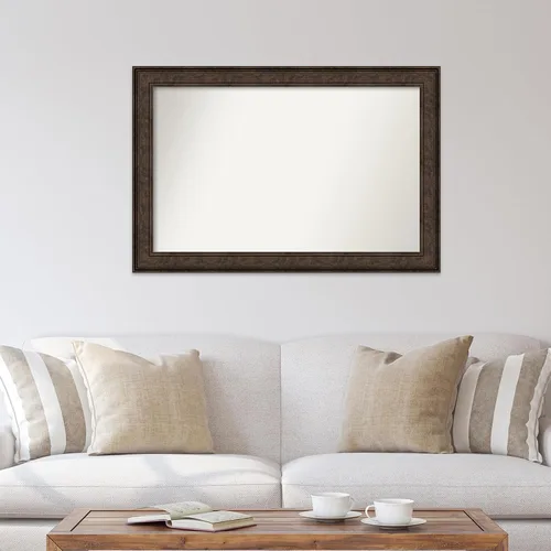 Vista 842 de Amanti Art Espejo de pared personalizado no biselado (25 x 25 pulgadas), marco de bronce acentuado, varios tamaños personalizados, espejo de baño