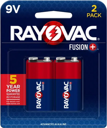 Vista 6 de Rayovac Baterías Fusion 9V (paquete de 2), pilas alcalinas de 9 voltios