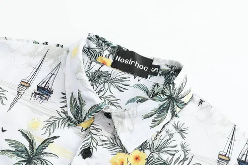 Vista 3 de Nosirhoc Camisa hawaiana para hombre, camisas casuales con botones, camisas de playa para hombre, camisas hawaianas