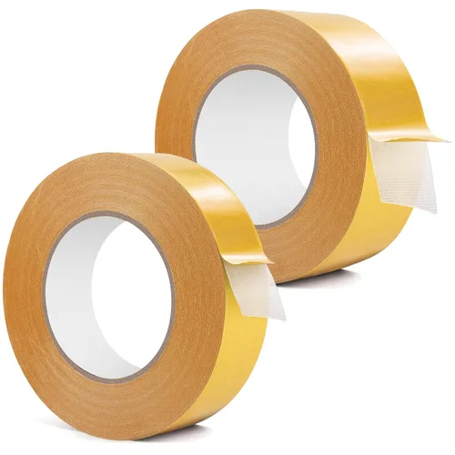 Vista 8 de iCAGY Cinta de tela ultra fina de doble cara, resistente adhesivo fuerte, extraíble, sin residuos, para pared, piso, alfombras, manualidades, álbum