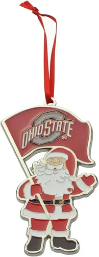Vista 13 de Adorno navideño de metal Santa Auburn Tigers