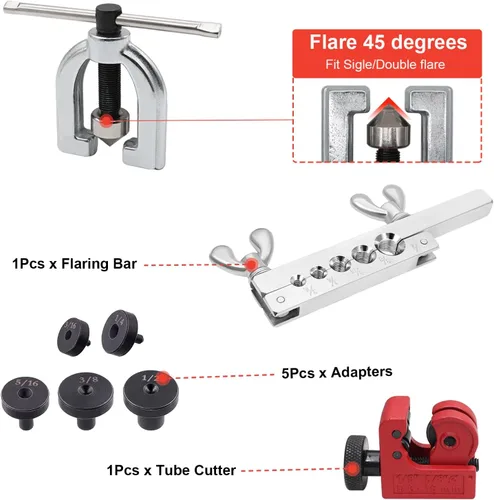 Vista 7 de Tnisesm Kit de línea de freno con revestimiento de cobre 3/16 de 25 pies + doblador de tubo azul + línea de freno de aluminio de cobre, kit