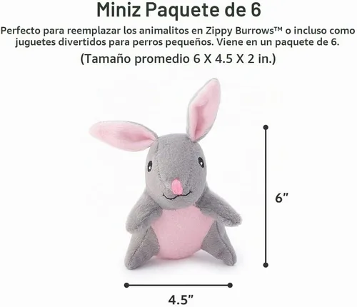 Vista 2 de ZippyPaws Burrow - Juguetes chirriantes de enriquecimiento Miniz