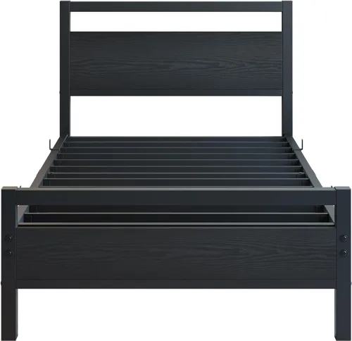 Vista 9 de BOFENG Marco de Cama Individual con Cabecera de Madera, Marco de Cama de Plataforma Individual de Metal Tamaño Individual Sin Somier Necesario Negro