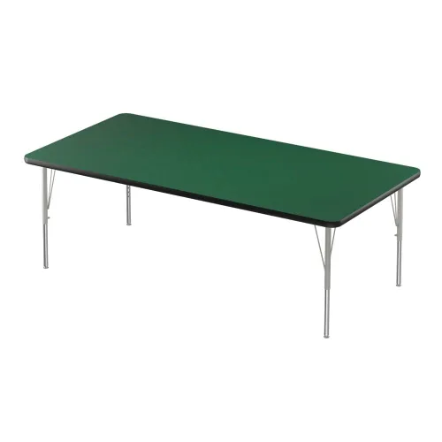 Vista 64 de Correll - Mesa rectangular de actividades para el aula de 30 x 60 pulgadas, altura ajustable (19-29 pulgadas), parte superior de granito gris, borde