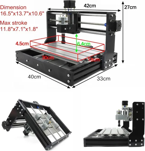 Vista 2 de CNCTOPBAOS 3018-PRO Máquina de grabado de enrutador CNC con controlador sin