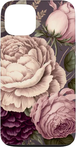 Vista 7 de Elegant Blush Pink & Purple Vintage Floral Rose & Peony Case for iPhone 17