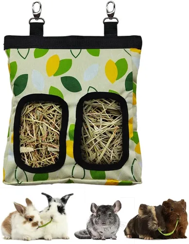Vista 21 de RIOUSSI Comedero de heno para conejillos de indias, bolsa de alimentación Azul (Blueflower)
