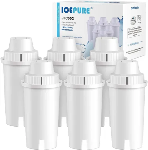 Vista 9 de ICEPURE Repuesto para filtro de agua Brita, jarras y dispensadores Brita, Classic OB03, Mavea 107007, 35557, Everyday, UltraMax, Metro+, XL y más