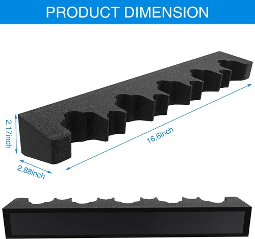 Vista 2 de Estante de barril de rifle de espuma duradero para armario de pistola apilable, colgador universal para pistola con tira magnética y tornillos