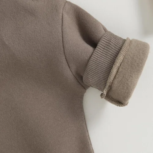 Vista 7 de MERSARIPHY Mameluco para bebé recién nacido, para otoño e invierno, cuello redondo, de vellón, de gran tamaño, enterizo, ropa
