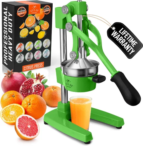 Vista 17 de Zulay Kitchen Puplerizer Exprimidor de hierro fundido 9 en 1, exprimidor manual de servicio pesado fácil de limpiar con accesorio prensatelas