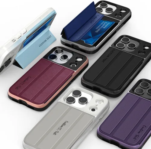 Vista 66 de VENA vCommute - Funda tipo cartera para iPhone 15, [protección contra caídas de grado militar] Funda de cuero con ranura para tarjetas con soporte