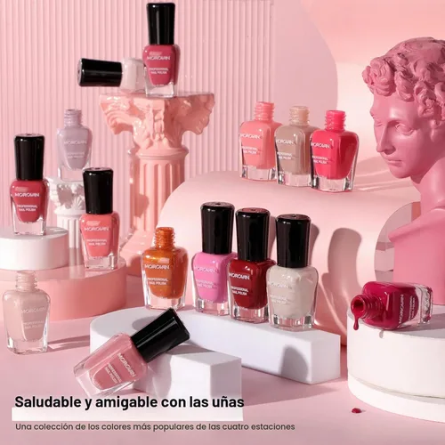 Vista 2 de Morovan - Juego de esmalte de uñas rosa: kit de esmalte de uñas para dedos en tonos burdeos otoñal, vino tinto oscuro, rojo cereza, rosa intenso