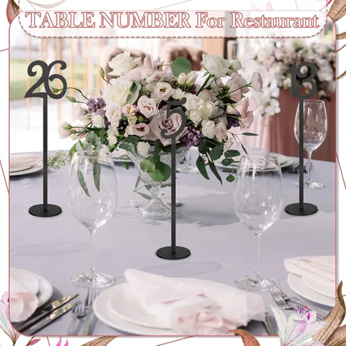 Vista 5 de 30 números de mesa de madera para bodas del 1 al 30 para soportes de recepción, números de mesa de asiento con base de soporte para bodas, fiestas