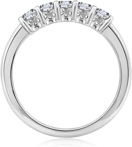 Vista 2 de Tienda Collection Sterling Silver Five-Stone Ring set with Round Cut Infinite Elements Cubic Zirconia