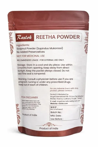 Vista 5 de Soapnut/Aritha/Reetha Powder para el cuidado del cabello Natural Sin conservantes ni aditivos añadidos (3.52 oz)