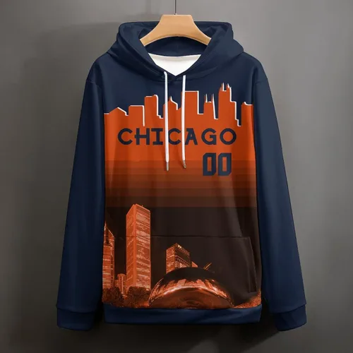 Vista 81 de Custom Football Hoodies City Night Skyline Personalized Sweatshirt Name Number Fan Gift Pullover for Men Women Youth