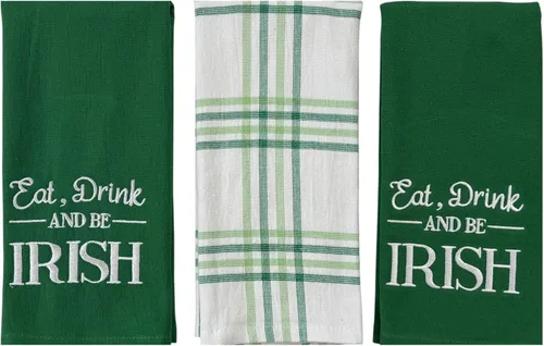 Vista 16 de Serafina Home Toallas de cocina de mano para invitados de baño irlandeses del día de San Patricio: suave y absorbente bordado, diseño de trébol