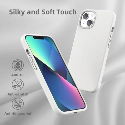 Vista 205 de Funda de silicona líquida compatible con iPhone 12 Pro Max 6.7 pulgadas, funda de gel de protección completa con forro de microfibra, funda