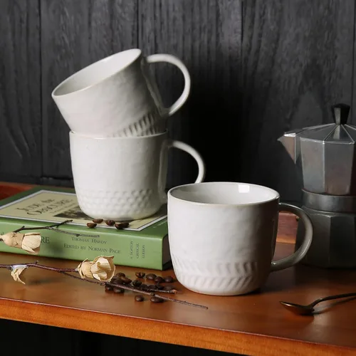 Vista 7 de 4 tazas de café hechas a mano de 11 oz