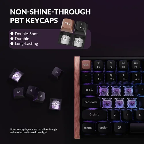Vista 6 de Keychron Teclado mecánico inalámbrico personalizado K2 HE Rapid Trigger con efecto Hall Gateron interruptor magnético de doble riel, QMK 2.4 GHz