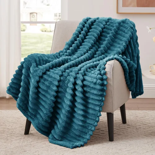 Vista 10 de EXQ Home Manta suave y suave de forro polar, acogedora y ligera para sofá o cama, manta de franela cálida y mullida para todas las estaciones