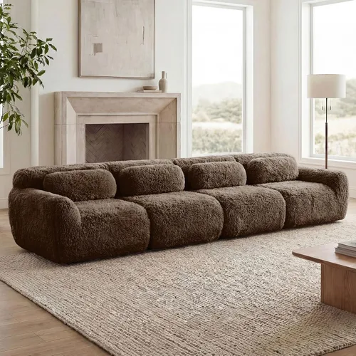 Vista 47 de Sofás seccional modular de 80" sin huesos modernos para sala de estar, juego de sofás comprimidos de 2 plazas con asiento profundo, sin necesidad