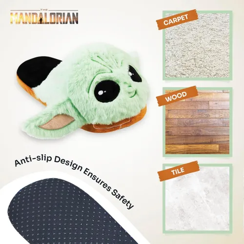 Vista 3 de Disney Pantuflas para mujer, esponjosas 3D antideslizantes, regalos de Baby Yoda