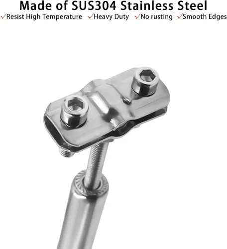 Vista 4 de Soporte de tubo ajustable de acero inoxidable 304, soportes de tubo de montaje en pared, plata