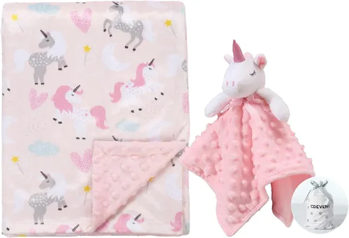 Vista 8 de CREVENT Manta de seguridad facial de animales de felpa suave para niños y niñas, gran regalo para cumpleaños, baby shower (perro azul + etiqueta)